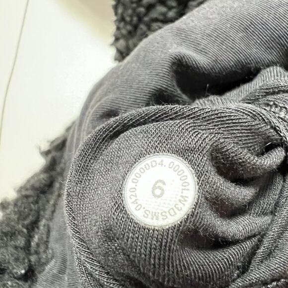 Lululemon Wool Whenever Crew SIZE 6 Black Sherpa Fleece Boxy Pullover Top - Picture 6 of 13